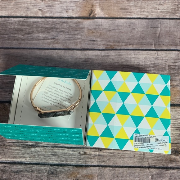 Stella & Dot Rose Gold Stone Rebel Bracelet - Picture 5 of 7